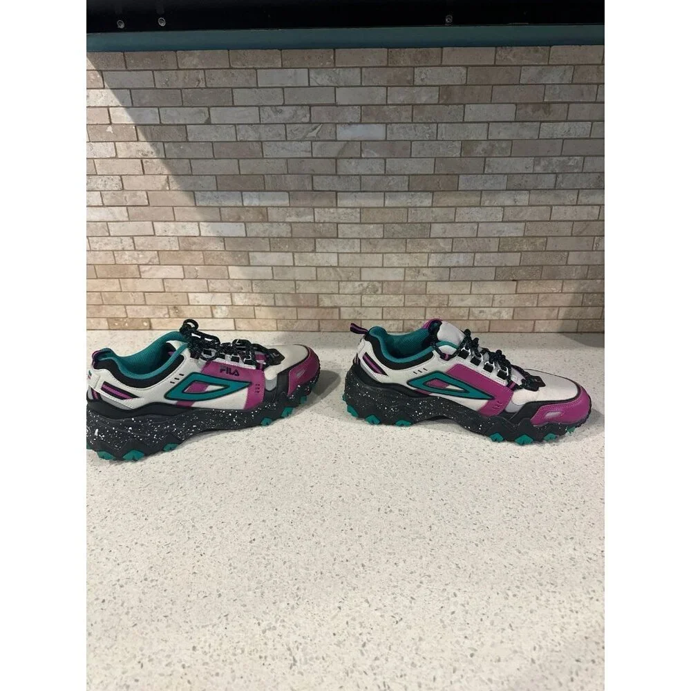 FILA Oakmont TR purple Multi Color Block‎ Leather Chunky Sneakers